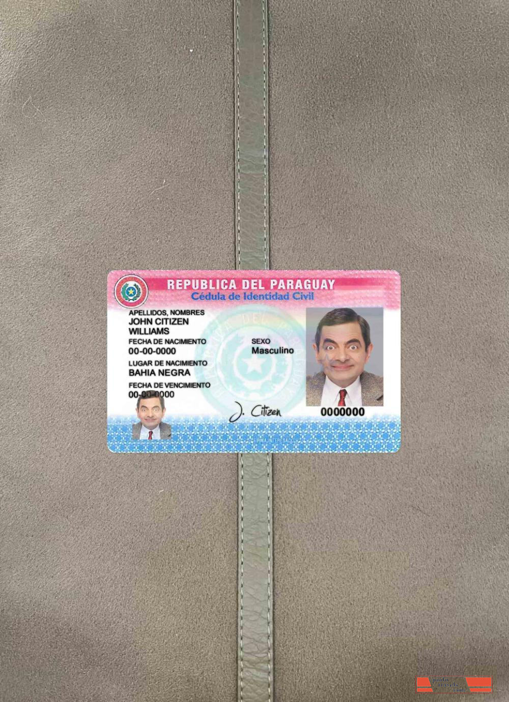 Paraguay ID photolook FRONT PSD template